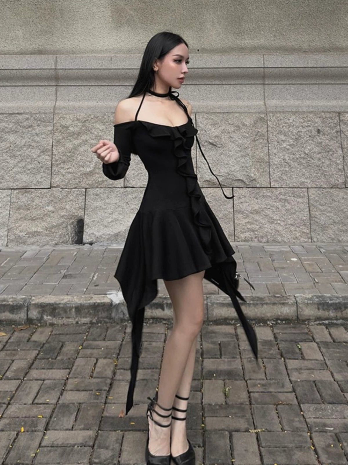 Cap Point Valeria Pure Desire Asymmetrical Design Halterneck Dress