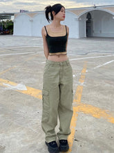 Load image into Gallery viewer, Cap Point Vintage Streetwear Pockets Wide Leg Baggy Cargo Jeans Pants
