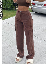 Load image into Gallery viewer, Cap Point Vintage Streetwear Pockets Wide Leg Baggy Cargo Jeans Pants
