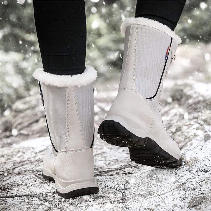 Cap Point Waterproof ankle boots with thick fur for women