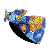 Load image into Gallery viewer, Cap Point Wave blue African Print Stretch Bandana
