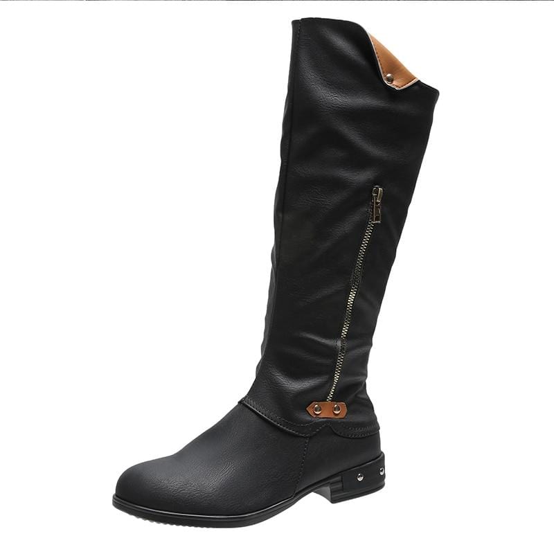 Cap Point Western Side Zipper Knee High Winter Boots