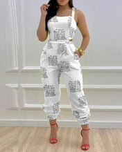 Load image into Gallery viewer, Cap Point White 1 / S Mileine Elegant Butterfly Print Crisscross Lace Up Details Backless Jumpsuit
