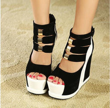 Load image into Gallery viewer, Cap Point white / 3.5 Genuine Women Platform Thick Soles Sandals
