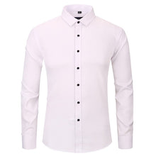Load image into Gallery viewer, Cap Point White / 38 Mens Non-Iron Anti-Wrinkle Elastic Slim Fit Shirt
