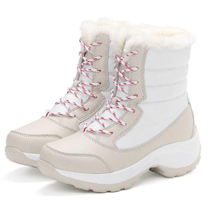 Cap Point white / 4.5 Women Waterproof Snow Boots  With Thick Fur