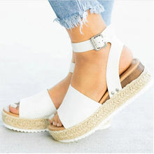 Load image into Gallery viewer, Cap Point White / 5 Olix Summer Shoes Flip Flop Wedges Platform Sandals

