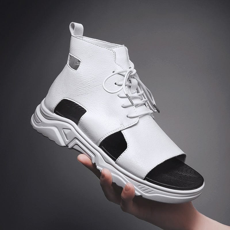 Cap Point White / 6.5 Mens Beach Lace-up Open Toe Shoes Highten Soft Sandals