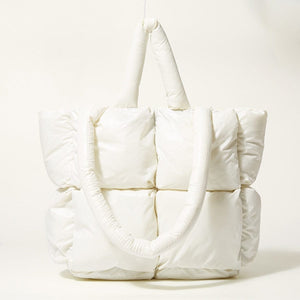 Cap Point white Allegra Fashion Large Tote Padded Designer Handbag