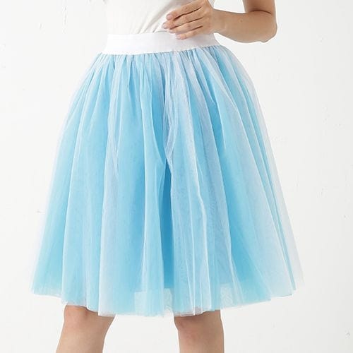 Cap Point white blue / One Size Party Train Puffy Tutu Tulle Wedding Bridal Bridesmaid Skirt