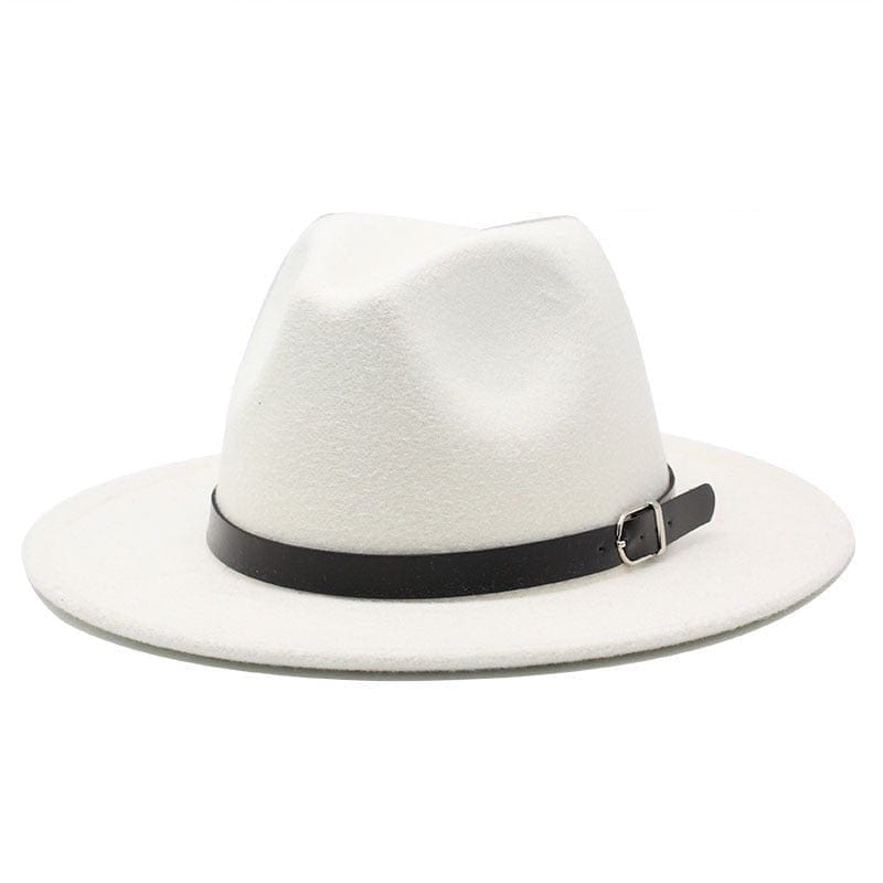 Cap Point White Classic British Fedora Men Women Woolen Winter Felt Jazz Hat