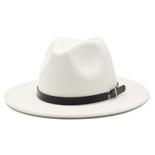 Load image into Gallery viewer, Cap Point White Classic British Fedora Men Women Woolen Winter Felt Jazz Hat
