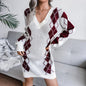 Cap Point White-G / S Elisa Off Shoulder Lantern Long Sleeve Knitted Sweater Dress