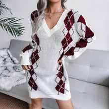 Load image into Gallery viewer, Cap Point White-G / S Elisa Off Shoulder Lantern Long Sleeve Knitted Sweater Dress
