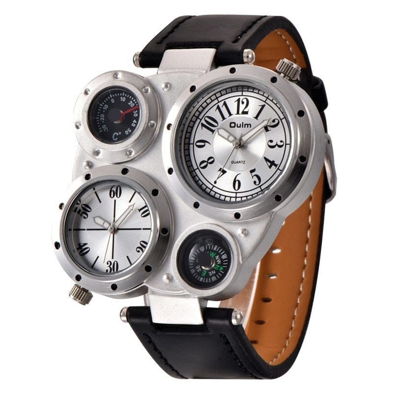 Cap Point white Gabriel Men's Decorative Compass Wrist Watch