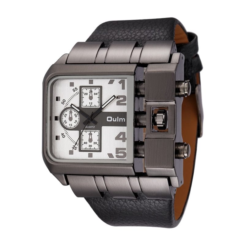 Cap Point white Gauthier Square Dial Wide Strap Wristwatch