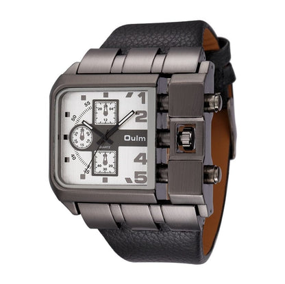 Cap Point white Gauthier Square Dial Wide Strap Wristwatch