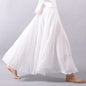 Cap Point white / M Bohemian Beach Empire A-line Pleated Maxi Skirt