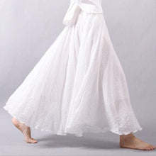 Load image into Gallery viewer, Cap Point white / M Bohemian Beach Empire A-line Pleated Maxi Skirt
