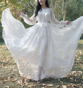 Cap Point white / M Eliana Elegant Flowy High Quality Maxi Dress