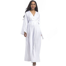 Load image into Gallery viewer, Cap Point White / M Melania V-neck Belt Maternity Maxi Dress

