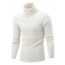 Load image into Gallery viewer, Cap Point white / M Mens Rollneck Warm Knitted Sweater
