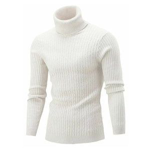Cap Point white / M Mens Rollneck Warm Knitted Sweater