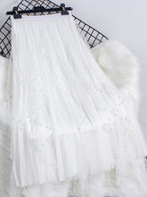Load image into Gallery viewer, Cap Point white / One Size Emine High waisted ruffled pleated tulle maxi skirt
