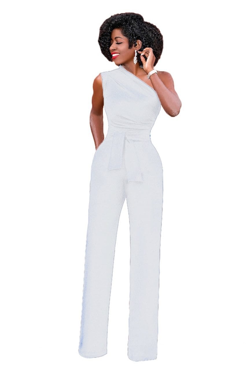 Cap Point white / S Belinda One Shoulder Rompers