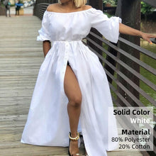 Load image into Gallery viewer, Cap Point white / S Carla Sexy Off Shoulder High Split Maxi Dress

