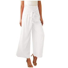 Load image into Gallery viewer, Cap Point white / S / China Comfy Workout Elastic High Waist Bowknot Wide Leg Pants
