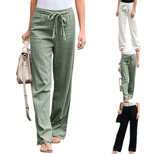 Load image into Gallery viewer, Cap Point White / S Fashionable Solid Elastic Waist Ankle Pants
