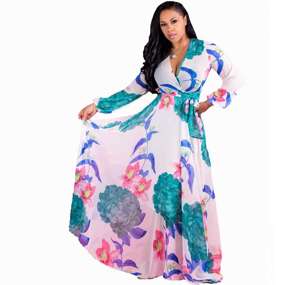 Cap Point white / S Francine Printed Chiffon Summer Dress