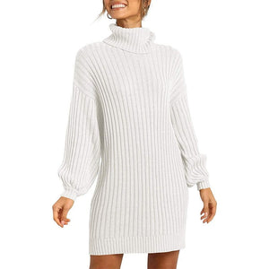 Cap Point White / S Jennifer Turtleneck Sweater Dress