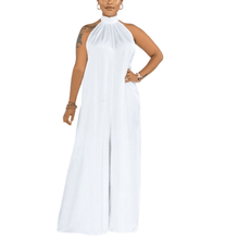 Load image into Gallery viewer, Cap Point white / S Jessica Solid Color Halter Wide Leg Jumpsuit
