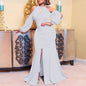 Cap Point white / S Judith Amazing elegant off shoulder maxi dress