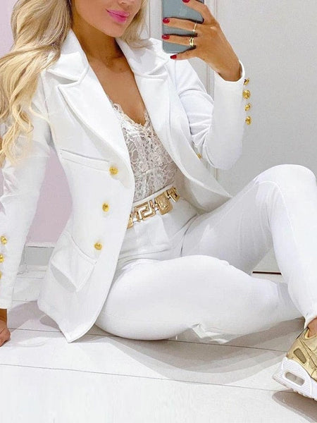 Cap Point white / S Kaylan Co-Ord Blended Elegant 2-Piece Suit Blazer
