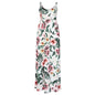 Cap Point White / S Melania Loose Boho Spaghetti Strap Sleeveless Maxi Dress