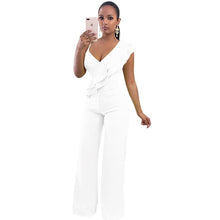 Load image into Gallery viewer, Cap Point White / S Merlaine Ruffles Sexy Loose Long Pants Wide leg Jumpsuit
