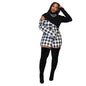 Cap Point white / S Plaid Patchwork Club Wear Birthday Mini Dress
