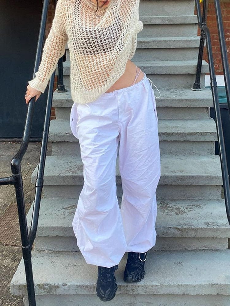 Cap Point white / S Streetwear Joggers Loose Wide Leg Punk Sweatpants