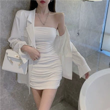 Load image into Gallery viewer, Cap Point White Strapless Skirt / S Joelle Strapless Dress Coat Autumn Chic Design Small Suit

