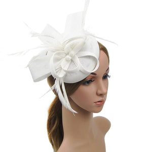 Cap Point White / United States Women Fascinator Flower Hat Headband Wedding Evening Party Cap