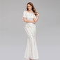 Cap Point White / US04 Salome Round Neck Evening Dress