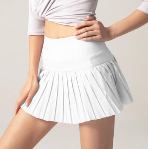 Cap Point White / XS Serena High Waist Athletic Running Tennis Golf Fitness Women Short Skirt