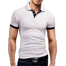 Load image into Gallery viewer, Cap Point White / XXS Cody Summer Stritching Men&#39;s Shorts Sleeve Polo
