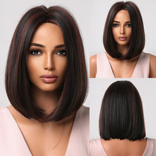 Load image into Gallery viewer, Cap Point Wig 10 / Black red blonde Dina Short Straight Synthetic Daily Cosplay Party Heat Resistant Ombre Bo Hair Wigs
