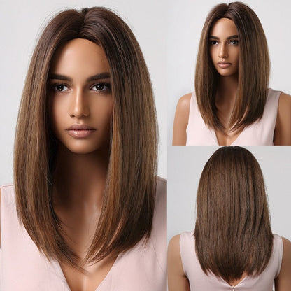 Cap Point Wig 14 / Black red blonde Dina Short Straight Synthetic Daily Cosplay Party Heat Resistant Ombre Bo Hair Wigs