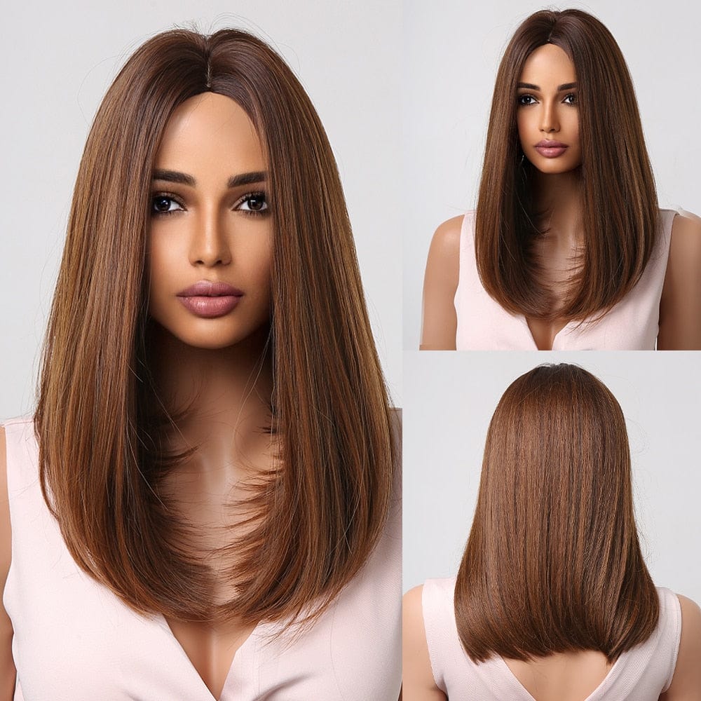 Cap Point Wig 15 / Black red blonde Dina Short Straight Synthetic Daily Cosplay Party Heat Resistant Ombre Bo Hair Wigs