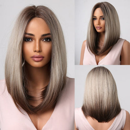 Cap Point Wig 16 / Black red blonde Dina Short Straight Synthetic Daily Cosplay Party Heat Resistant Ombre Bo Hair Wigs